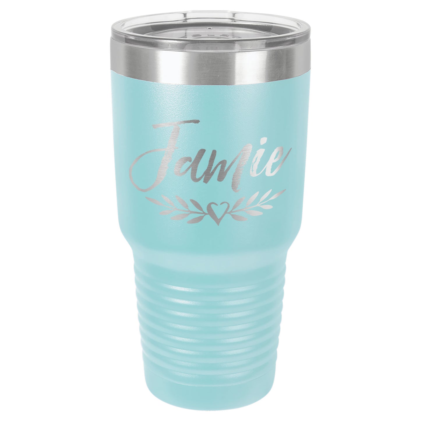 LCUP110 - Personalized - Trendy Script with Laurels and Heart