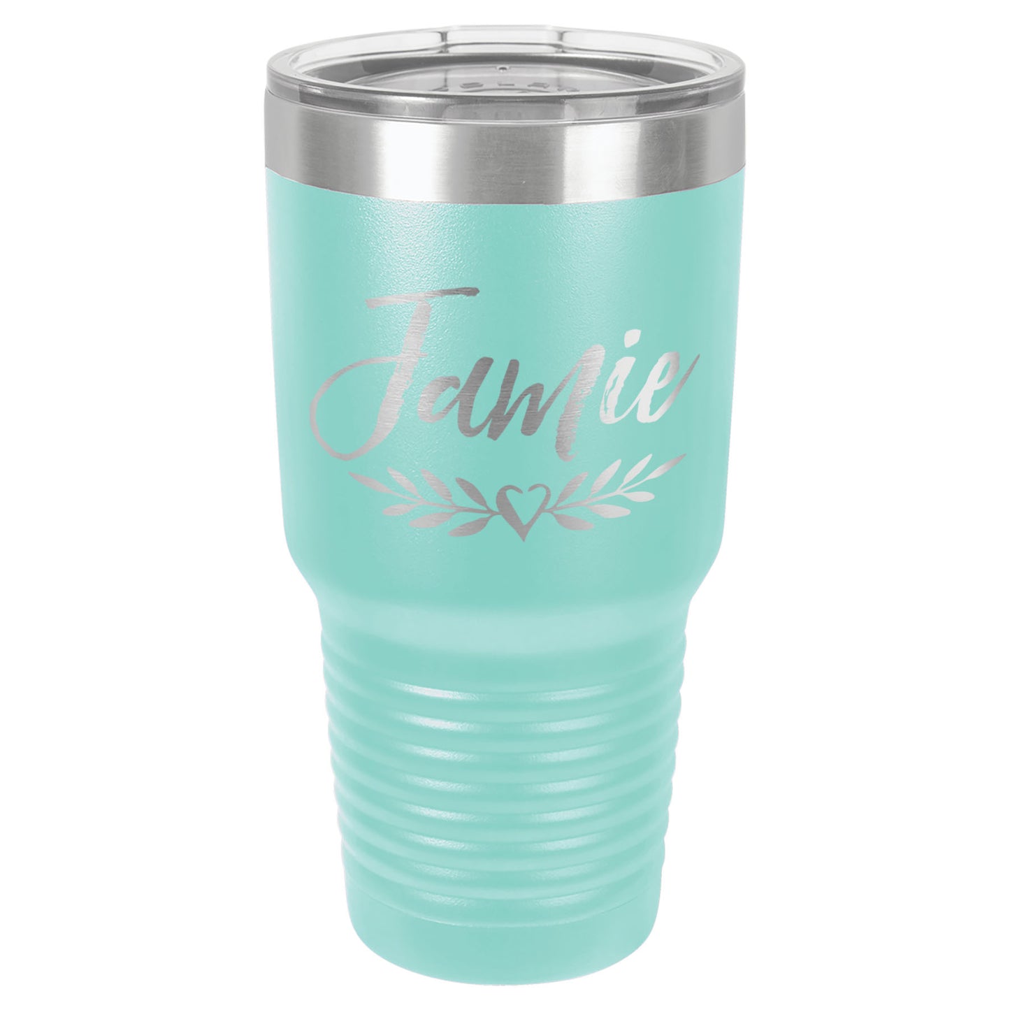 LCUP110 - Personalized - Trendy Script with Laurels and Heart