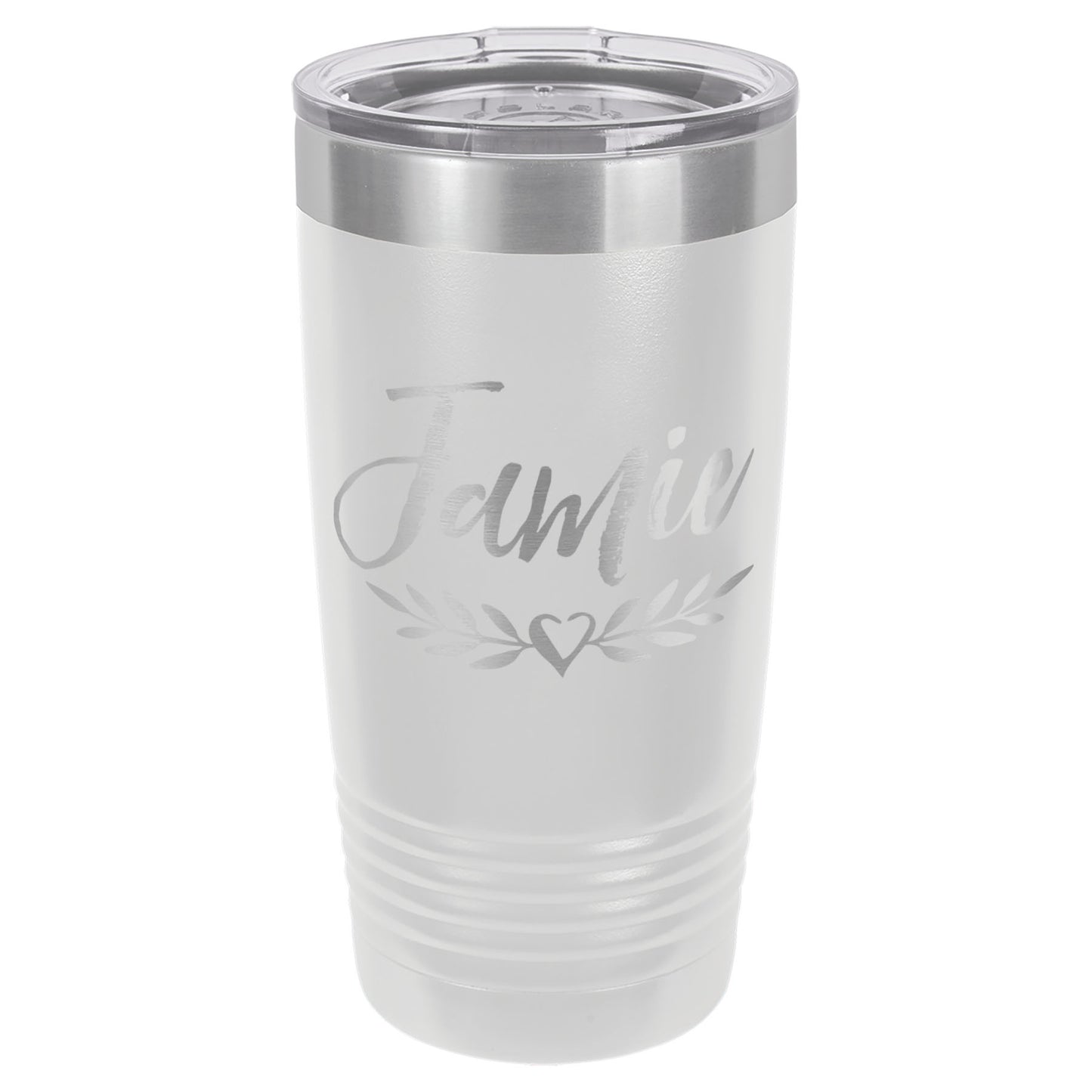 LCUP110 - Personalized - Trendy Script with Laurels and Heart